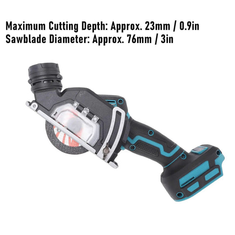 Hotshot Mini Circular Saw Delivers Savage 19000 RPM Rotation, compact design with sawblade diameter 76mm for precision cutting.
