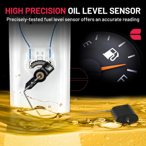 High precision oil level sensor with fuel gauge display for accurate readings