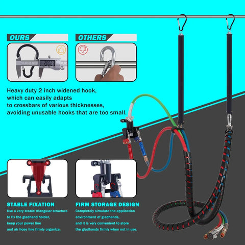 15 Foot Red And Blue 3 In 1 Air Line Kit For Semi Truck With Gladhand Holder And Springs Kit And 7 Way Trailer Cord All In One Air Lines Set For Trailer And Tractor Easy Hook Up And Durable