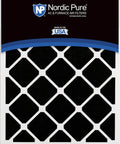 Front view of Nordic Pure air filter showing MERV 13 Pleated Air Filter With Carbon Odor Control, 16x16x1 Actual Size 15.75 X 15.75 X 0.75