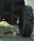 Top Tier ATV Motorcycle Chain Adjuster Kit With Wear Resistant Steel Roller For Smooth Rides And Easy Install On 110 To 250cc Dirt Bikes And Quads, red roller shown