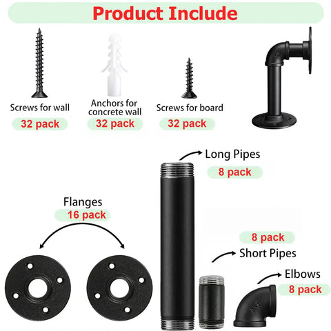 Built Heavy Duty L Shape Pipe Shelf Brackets For 6 To 12 Inch Lumber Solid Iron Wall Mount Braces tools and hardware components included