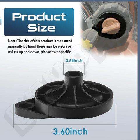 Two Pack Table Saw Hand Wheel Replacement Parts for Ridgid R4513 and Ryobi Saws shown with size 3.60 x 0.68 inches