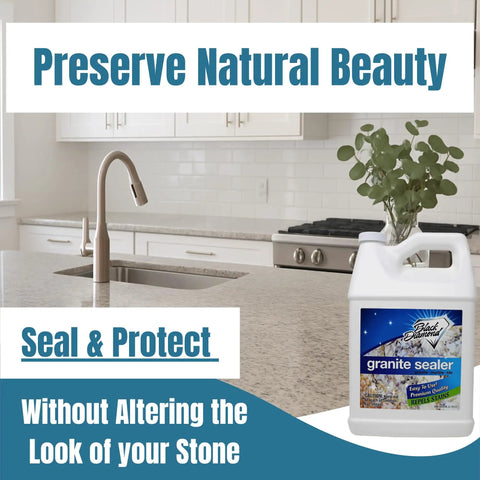 Easy Spray On Granite And Stone Countertop Sealer That Really Protects bottle on clean kitchen countertop