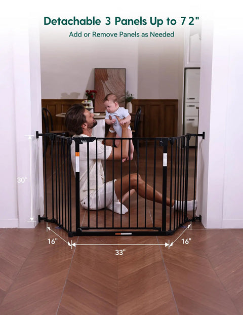 Auto Close Baby Gate For Narrow Doorways And Stairs, 30 Inch High, Fits 26 To 28.5 Inch Openings, Gray Metal Gate For Pets And Toddlers