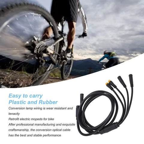 1 To 5 Electric Bike Wiring Harness With Controller Throttle Display Brake And Lamp Connectors coiled on surface