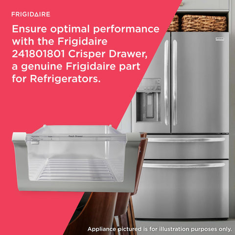 Crisper Drawer Replacement for Refrigerators, Clear, Easy Snap In Install, No Tools Needed, Fits Model 241801801