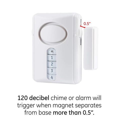 Wireless Alarm With Programmable Keypad For Home Security Four Digit Code To Arm Or Disarm Door Open Alert With Chime Delay Feature