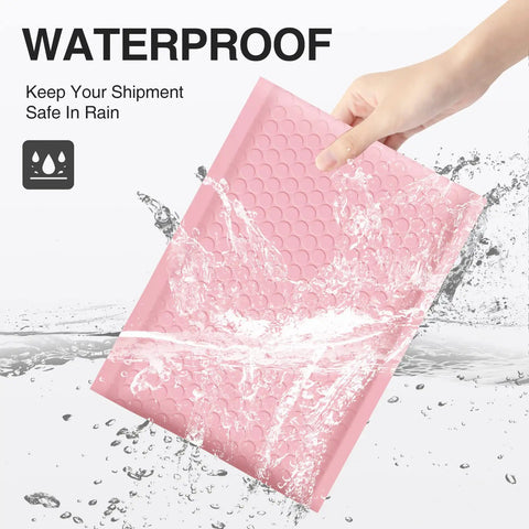 Light Pink Bubble Mailers 8.5x12 Inch 25 Pack Padded Envelopes Self Seal Waterproof Opaque Pro Grade Shipping Bags for Clothes