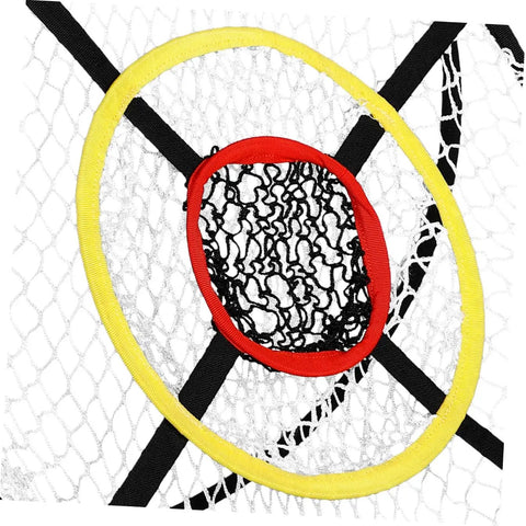 Golf Chipping Net With Ball Return System For Backyard And Tennis Court Practice featuring durable target rings and net detail
