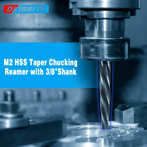Three Eighths Inch Bridge Construction Reamer Drill Bit Pro Grade M2 HSS Taper Chucking Reamer in drilling machine