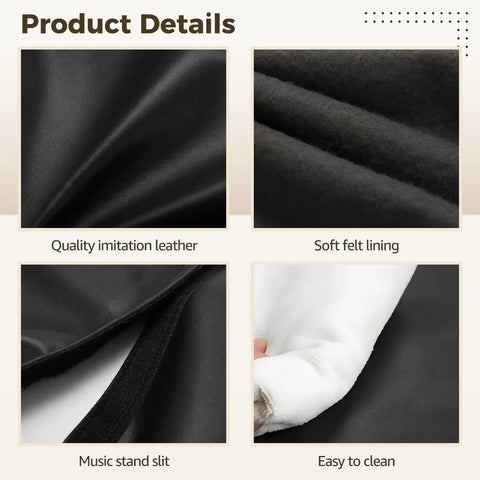 Gig-Ready Universal 88-Key Keyboard Dust Cover With Waterproof Leatherette Shell Soft Felt Lining For Scratch-Free Protection product details