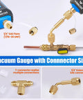 Digital Micron Vacuum Gauge For HVAC Systems, Precision Micron Readings, Digital Pressure Tester Meter For Accurate Evacuation, Moisture Free Refrigerant Charge Prep, Great For DIY And Pros with 1/4 SAE flare connectors