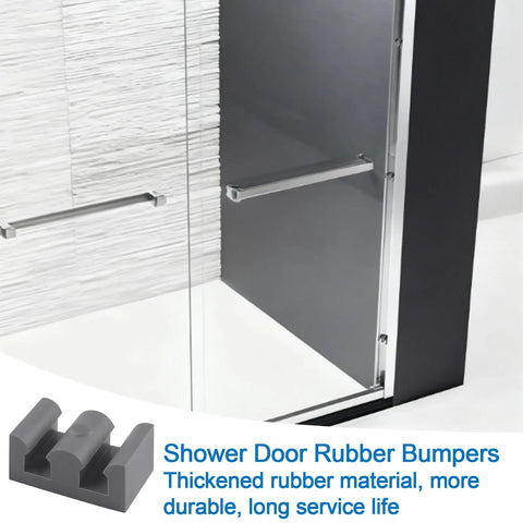 8 Pack Framed Sliding Shower Door Bumpers, Clear Motion Buffer Pads For 10mm Thick Glass Doors, Anti Collision Stoppers For Bathroom Enclosure Tracks, Easy Install, gray rubber bumper on glass shower door