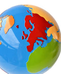 Montessori Color Globe 8.7 Inch Beechwood World Globe With Continent Outlines For Kid-Friendly Geography Learning And Classroom Materials