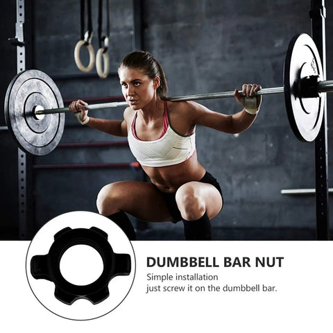 12 Piece Dumbbell Bar Nut Clamp Set For Barbell And Dumbbell Fixings Heavy Duty Fitness Accessories in use at gym