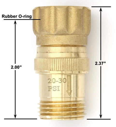 Heavy Duty 25 Psi Water Pressure Regulator For Three Quarters Inch Hose Thread Drip Irrigation System Pro Grade Lead Free Brass With O Ring