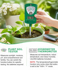 All In One 7 In 1 Soil Test Kit With Rotatable Head For Moisture Ph Fertility Light Intensity Soil Temperature And Air Humidity Digital Display Ideal For Garden Lawn Farm And Indoor Outdoor Plants in potted plant soil