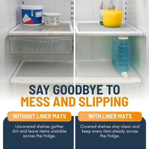 Non Adhesive Refrigerator Liners 8 Pack BPA Free Fridge Shelf Mats For Kitchen Cabinets Easy To Wash on clean fridge shelves.