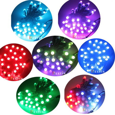 Waterproof 500 Pack WS2811 12mm Digital Addressable LED Pixel Strings RGB Full Color Lights DC12V IP68 in various colors