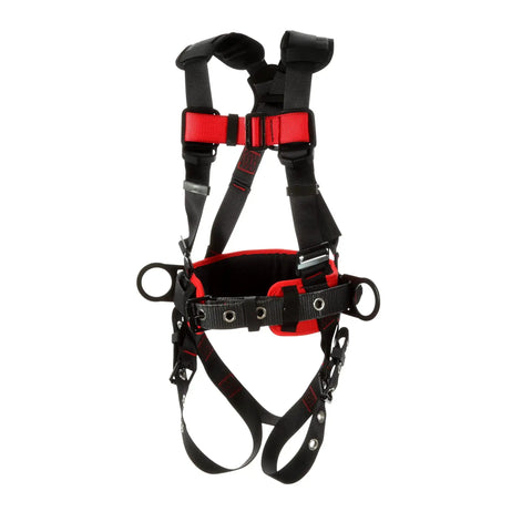Construction Style Positioning Harness P200 With Fixed D-Ring Black X-Large 1 Each Case showing front view of harness