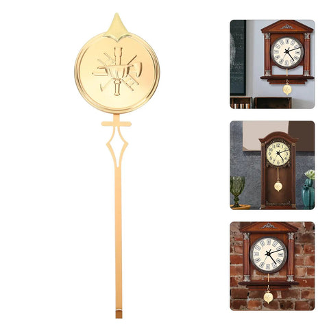 Golden metal clock pendulum replacement part 8.27 by 2.36 inch for DIY repair and old school grandfather clocks