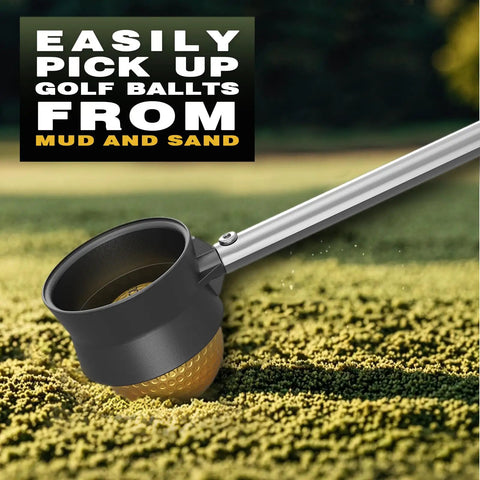 Telescopic Golf Ball Retriever For Water, 12 Ft And 9 Ft Two Sided Grabber picking ball from sand