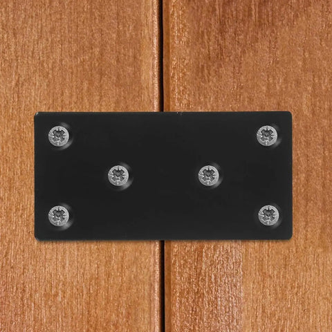 Heavy Duty L Bracket Corner Brace 6 Hole Flat Mending Plates For Wood Furniture Mounting And Cabinet Repair on wood surface