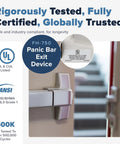 Heavy Duty Push Bar Panic Exit Device For Commercial Doors, Silver Finish, UL Listed Grade 1, ADA Compliant FS-750 close-up