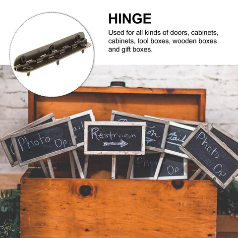 Heavy Duty Antique Small Box Hinges Pack Of Twelve With Six Hole Long Flush Cabinet Hinges for wooden box projects