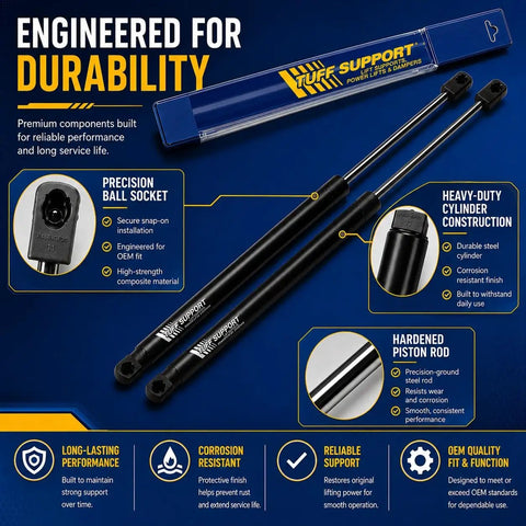 Heavy Duty Hood Lift Supports Compatible With 2011 2017 Chevrolet Caprice PPV showing durable construction and precision components.