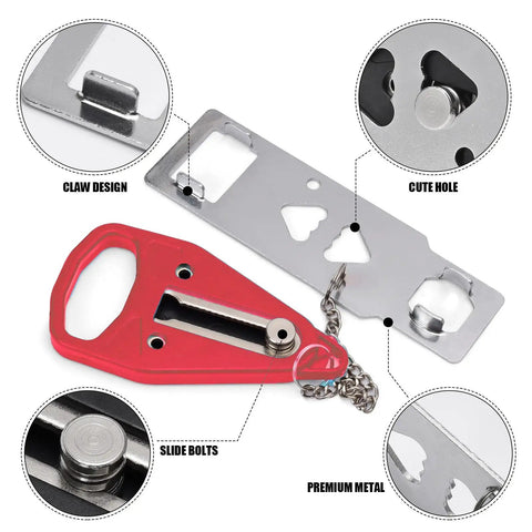 Heavy Duty Portable Door Lock Hella Solid Travel Self Defense Security Device Rust Resistant Stainless Steel with claw design