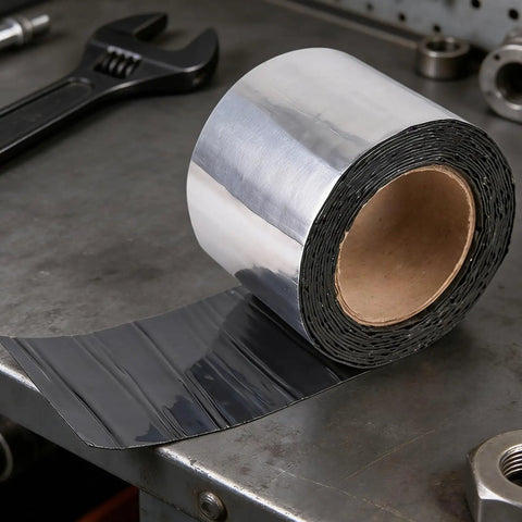 Heavy Duty Asphalt Sealer Self Adhesive Repair Tape Waterproof Crack Filler For Roofs Pipes Decks And Boats on metal surface
