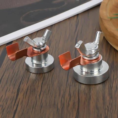 Two Pack Welding Magnetic Grounding Clamps For Secure Metal Work Pro Grade Heavy Duty Welding Support Tool Set With Large And Small Magnets