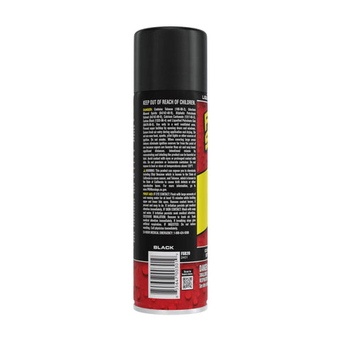 Hella Tough Rubber Sealant Spray Coating That Patches Roof Leaks Quick And Lays Down Flexible Waterproof Armor For Easy Whole House And Garage Fixes In A Six Pack Bundle, black spray can back view