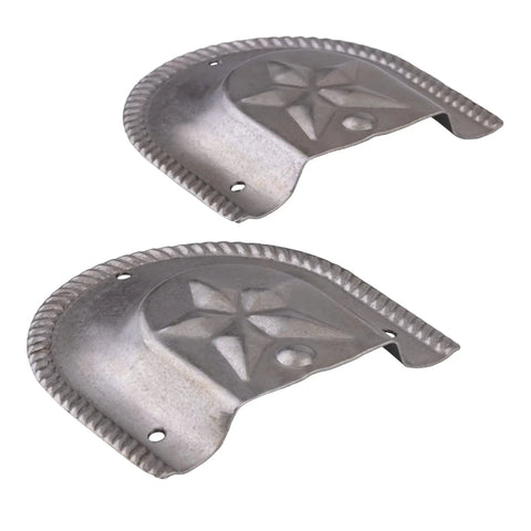 Heavy Duty Steel Trunk Handle Loop Caps fit slotted or non slotted round ends for vintage luggage, set of four.