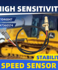 Speed sensor AT360574 for John Deere dozer/crawler; brass sensor with braided cable