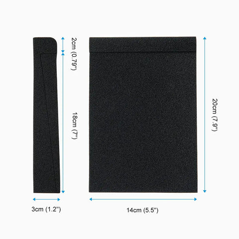 Studio Monitor Isolation Pads With High Density Acoustic Foam Tilted Desktop Speaker Stands Black Pair with measurements