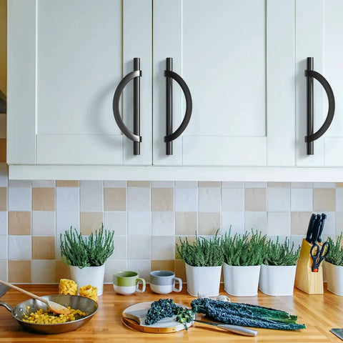 Matte Black Cabinet Pulls 5 Inch 128mm Hole Centers 10 Pack Easy Install Kitchen Cabinet Handles Hardware For Cabinets And Drawers Cupboards