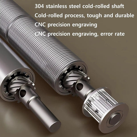 Compact LED Conveyor Belt For Factory Cargo 170X300mm With Smooth Stepless Speed and Optical Inspection for Food Processing And Light Duty Loads Up To 22 Lbs All-Aluminum Build showcasing 304 stainless steel cold-rolled shaft.