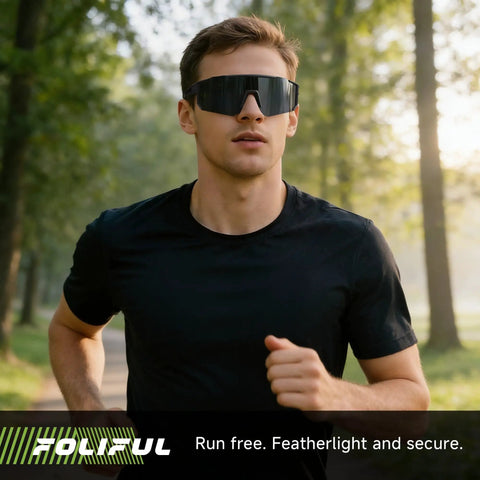 Hd Polarized Sports Sunglasses Offering Zero Glare Nonsense And Solid UV Armor For Running Cycling Baseball Unisex Frames in use while jogging.