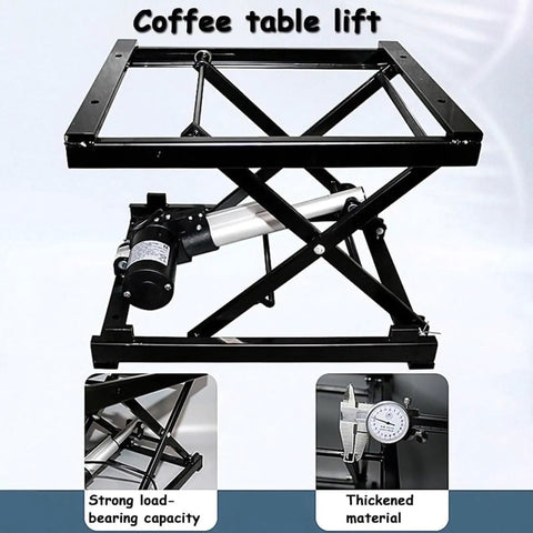 Sturdy Electric Scissor Lift Table With Height Adjustable Lifting Platform For Material Handling And Coffee Tables Featuring Wireless Remote Control To Transform Dining Spaces Effortlessly While Supporting Up To 50KG Without Worry, showcasing strong load-bearing capacity.