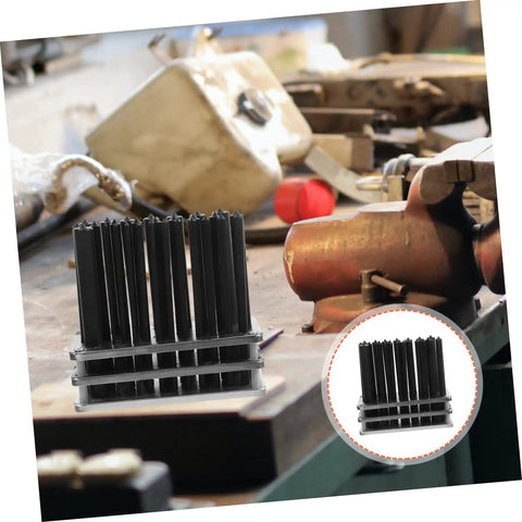 Beefy Pro Grade Transfer Punch Set for Machinists, Heavy Duty Punch Base Kit on a workshop table with tools