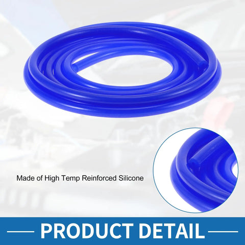 Blue Silicone Vacuum Tubing Hose 10 Ft High Temperature 3mm ID 10mm OD 3.5mm Wall for automotive use.