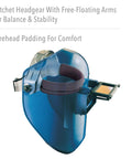 Tigerhood Classic Thermoplastic Welding Helmet Gray with padded forehead and ratchet headgear for comfort and durability