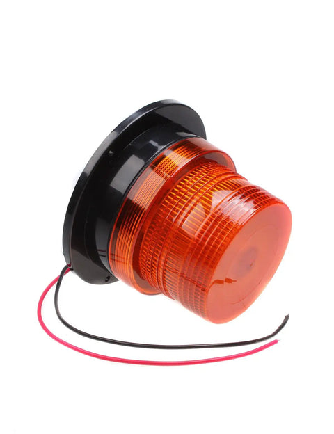 Top Tier Amber LED Strobe Beacon Light 12 To 80 Volts Compatible With Genie Straight Lifts S40 S60 S80 Z Models, amber light on black base.