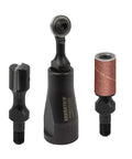 Three Piece Pro Grade Precision Power Carving Attachment Set for Woodworkers with Mini Ball Gouge, Precision Barrel Carver, and Drum Sander.