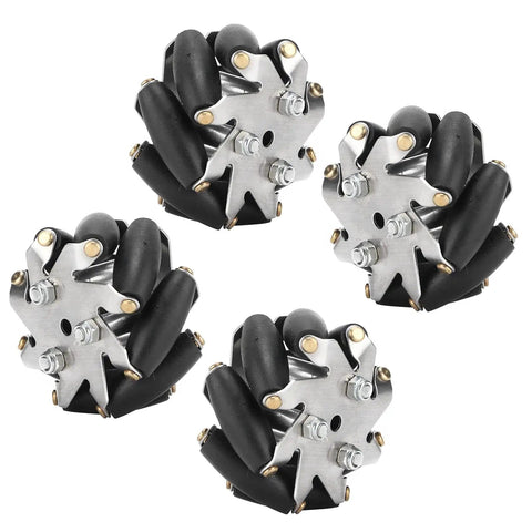 Durable Steel Mecanum Wheel Set For Robot Car 48mm Omni Wheels Four Pack Load Capacity Up To 3Kg Stable Rollers 360 Degree Movement