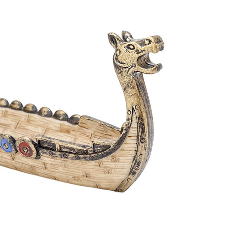 Hand Carved Dragon Boat Incense Burner With Traditional Chinese Design Incense Stick Holder And Censer Ornaments In Brown Wood