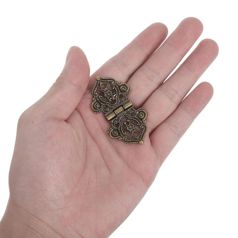 Retro Bronze Decorative Hinges Set Smooth Opening and Closing Zinc Alloy Hardware for Small Jewelry Boxes and Wood Cases Vintage Classical Style